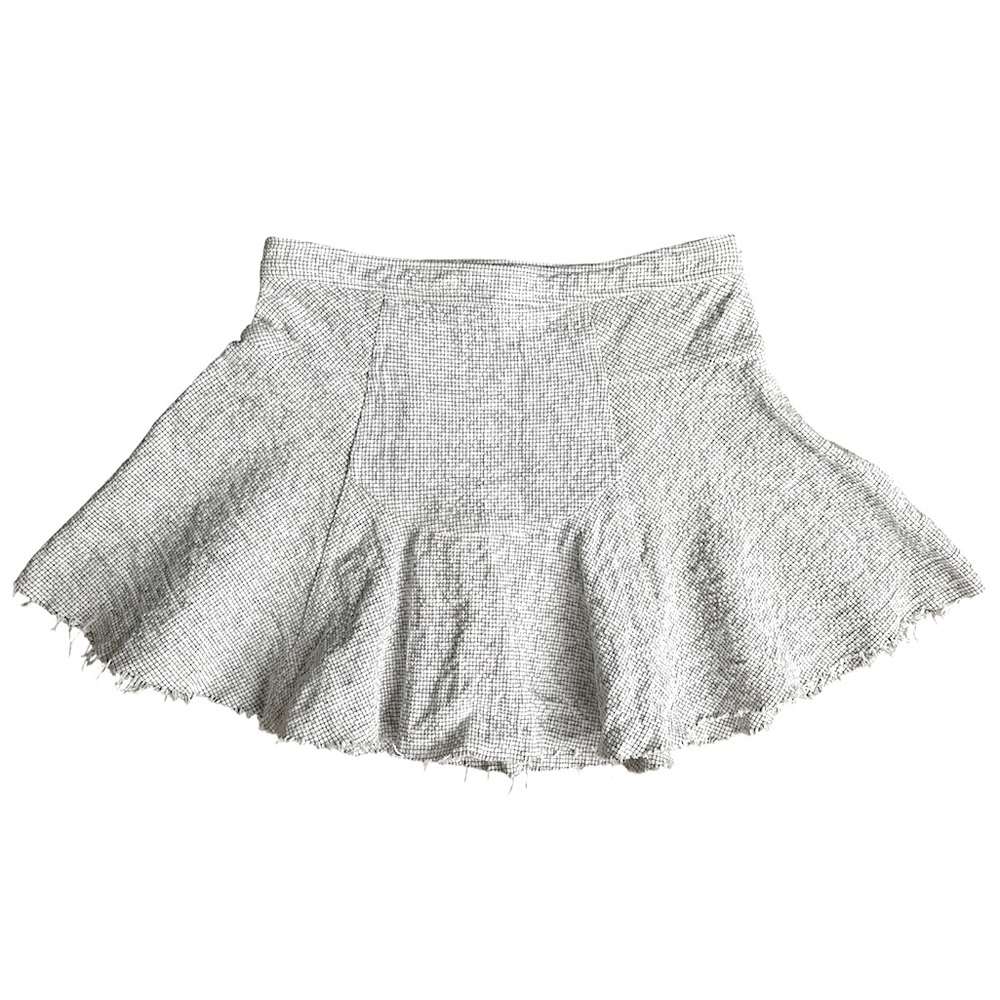 Womens White Textured Flared Skirt